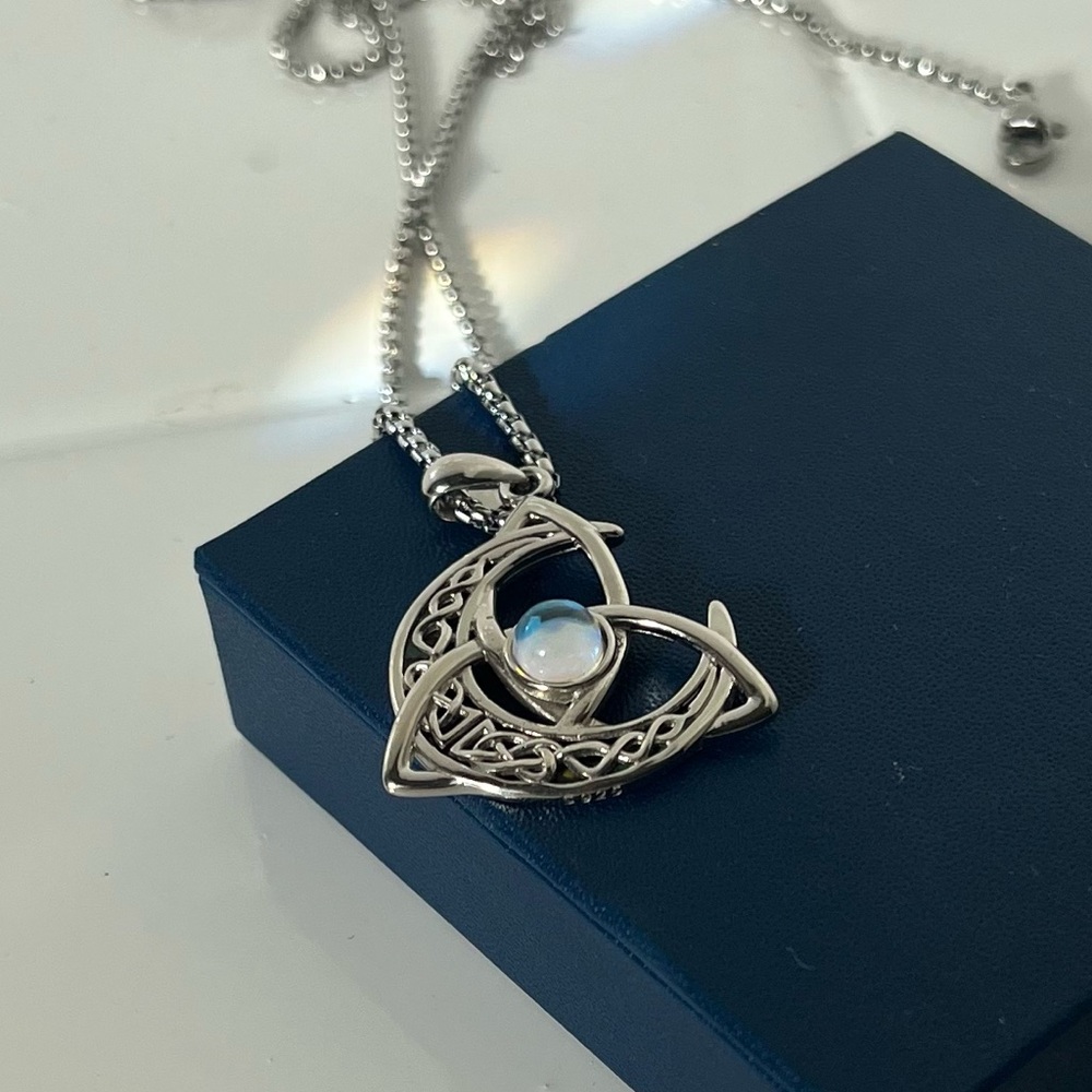 Celtic Knot Necklace with Blue Accent
